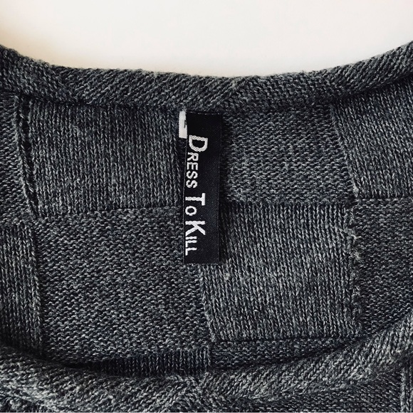 DRESS TO KILL JANE MOHR Charcoal Gray Asymmetrical Textured Sweater - Picture 7 of 10